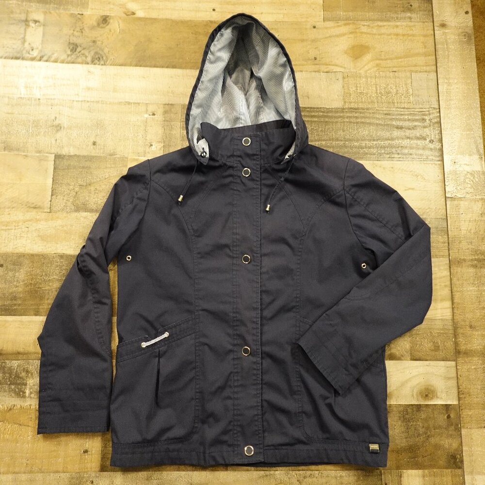 Mackintosh New England Hooded Jacket Women’s Large Navy‎ Classic Outerwear